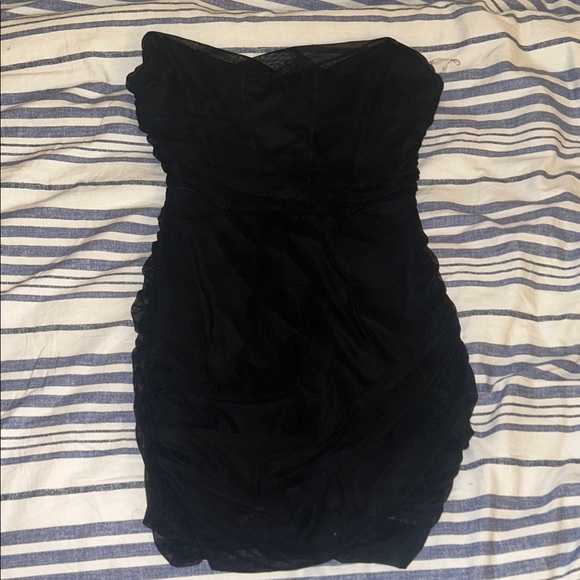 Oh Polly  Black Strapless Mini Dress - Picture 2 of 3